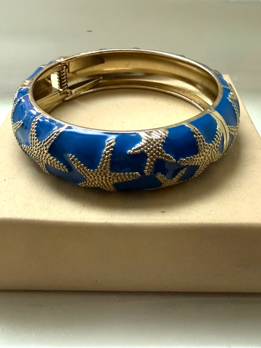 Talbots Blue Enamel Bracelet with Starfish Accents
